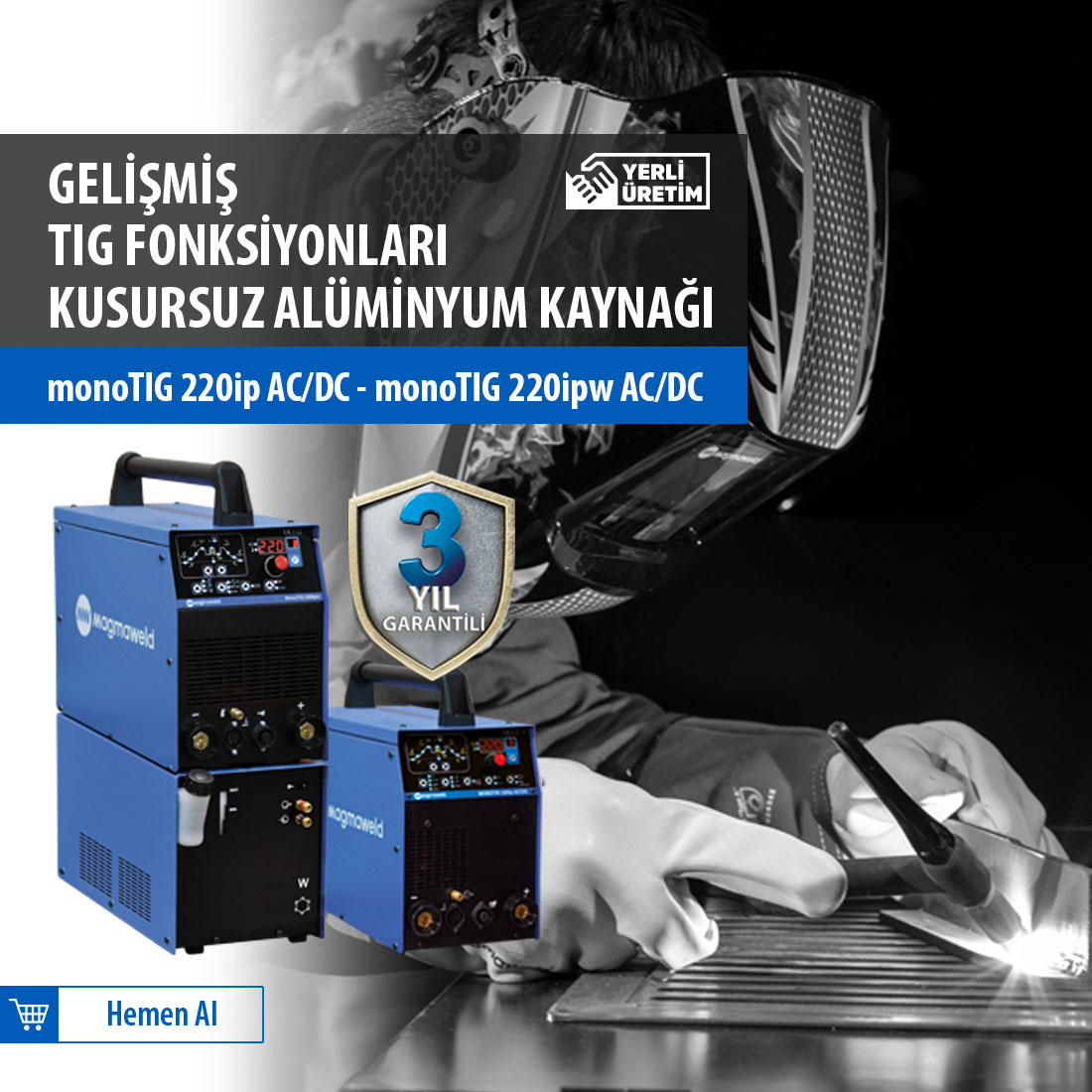 Kusursuz Alüminyum Kaynağı monoTIG 220ip AC/DC